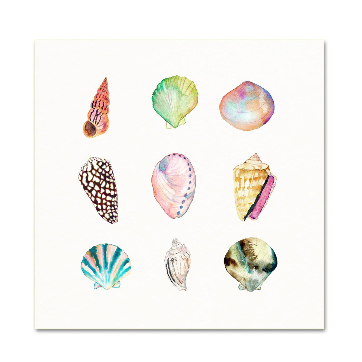 Coastal Wall Art. Watercolor Sea Life.