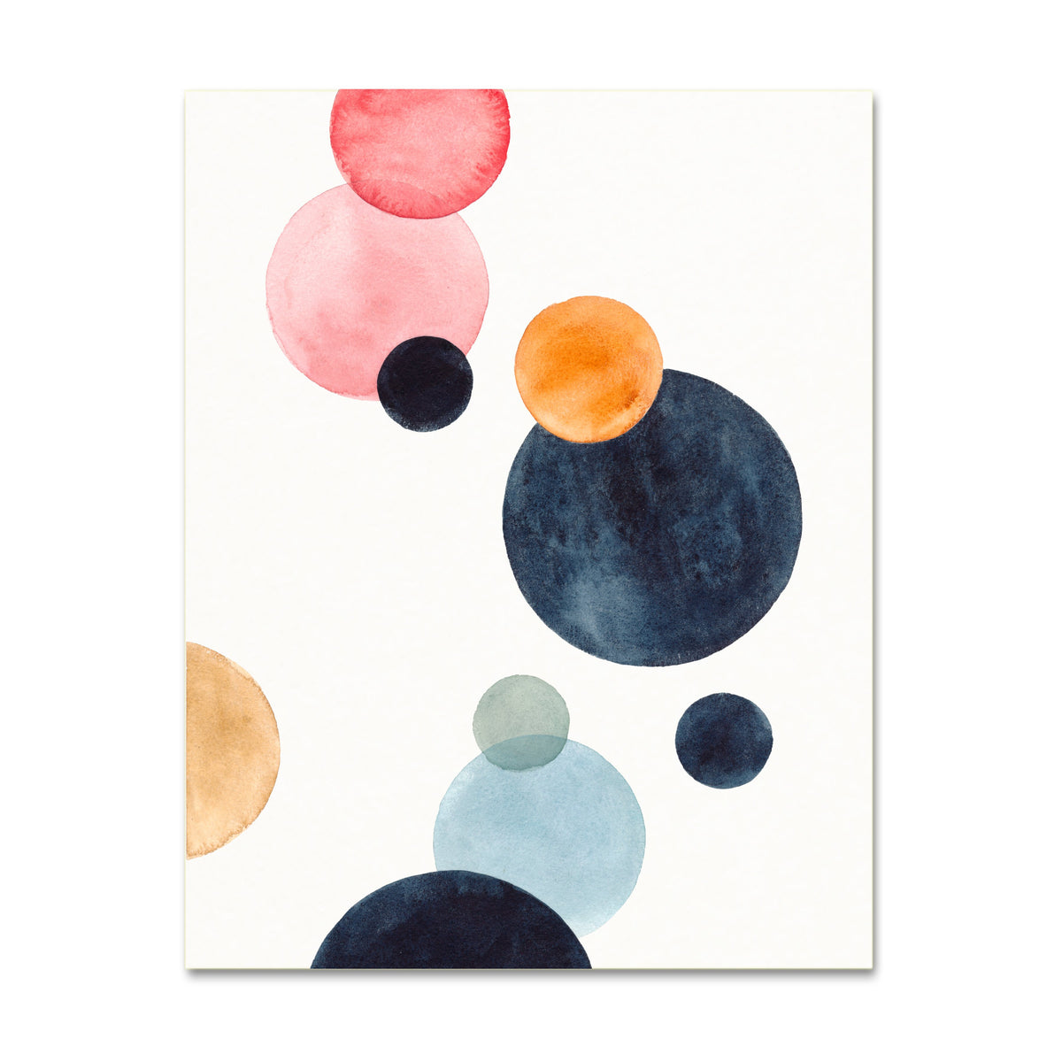 Abstract Wall Art. Colorful Watercolor Contemporary Decor.