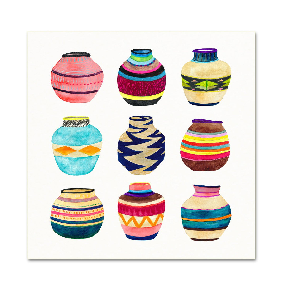 Boho Art print. Colorful Basket Artwork. 