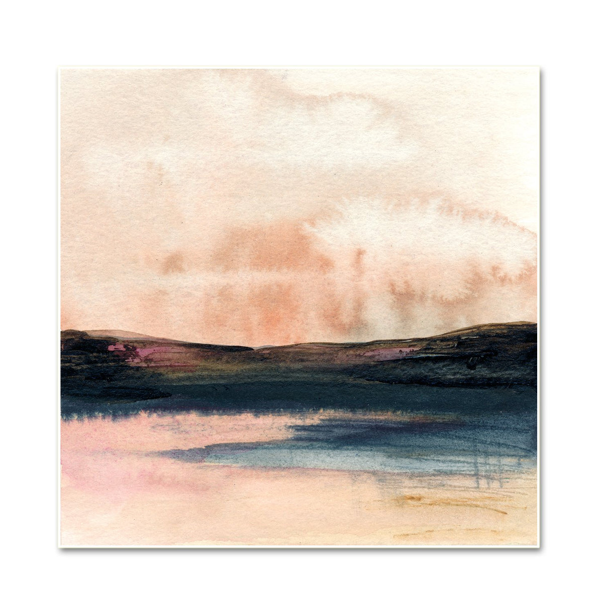 Watercolor Landscape. Modern Abstract Art. 