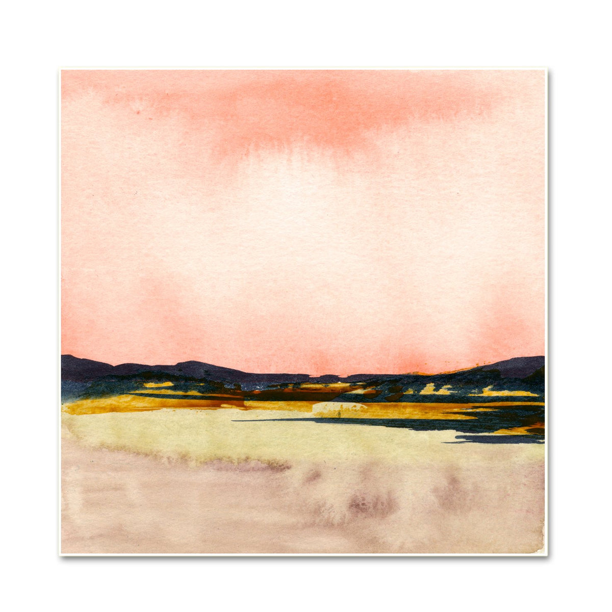 Watercolor Landscape. Modern Abstract Art. 