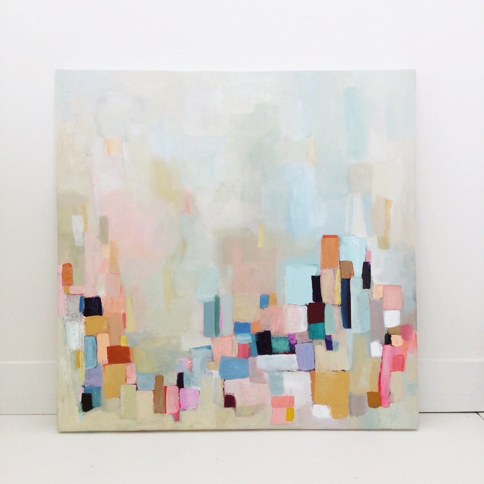 Pink Abstract Art. Original Abstract Acrylic Painting on Canvas