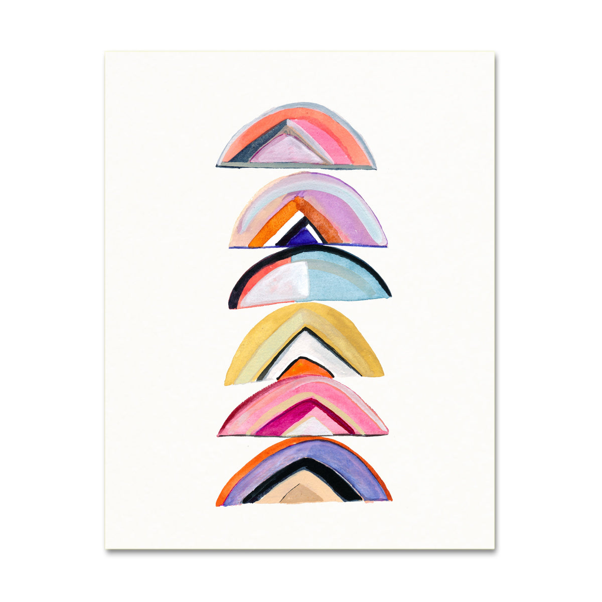 Abstract Wall Art. Colorful Watercolor Contemporary Decor.